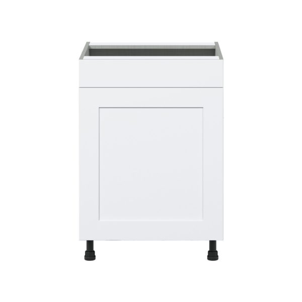 Jasmine Painted Warm White   Shaker Assembled Sink Base Cabinet with 1 Door and 1 False Front (24 in. W x 34.5 in. H x 24 in. D)