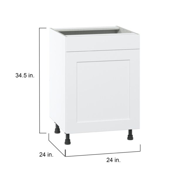 Jasmine Painted Warm White   Shaker Assembled Sink Base Cabinet with 1 Door and 1 False Front (24 in. W x 34.5 in. H x 24 in. D)