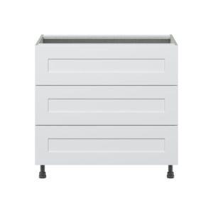 Jasmine Painted Warm White  Shaker Assembled Base Cabinet with Three 10 in. Drawers (36 in. W x 34.5 in. H x 24 in. D)