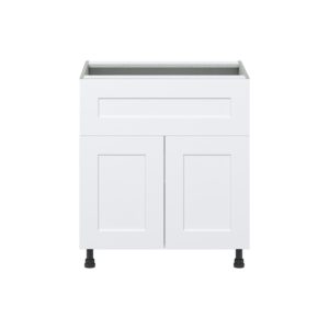 Jasmine Painted Warm White  Shaker Assembled Base Cabinet with 1 Door and 10 in. Drawer (30 in. W x 34.5 in. H x 24 in. D)