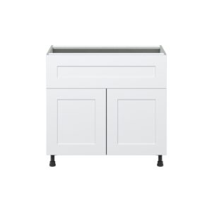 Jasmine Painted Warm White  Shaker Assembled Cooktop Base Cabinet with 2 Doors and a 10 in. Drawer (36 in. W x 34.5 in. H x 24 in. D)