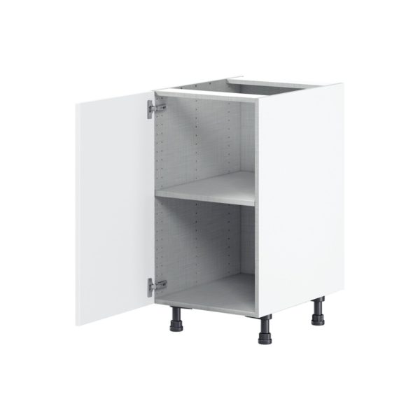 Jasmine Painted Warm White  Shaker Assembled Base Cabinet with a Full High Door (18 in. W x 34.5 in. H x 24 in. D)