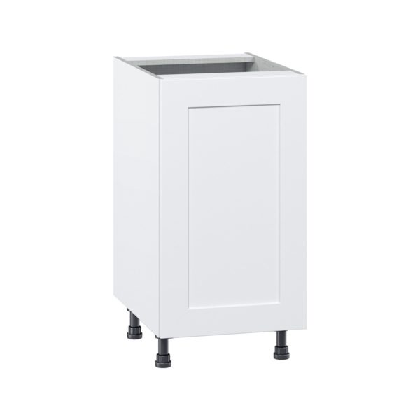 Jasmine Painted Warm White  Shaker Assembled Base Cabinet with a Full High Door (18 in. W x 34.5 in. H x 24 in. D)