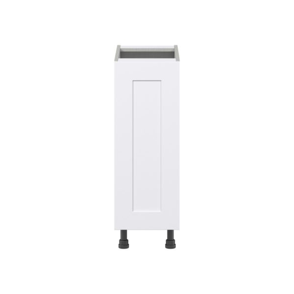 Jasmine Painted Warm White  Shaker Assembled Base Cabinet with a Full High Door (12 in. W x 34.5 in. H x 24 in. D)