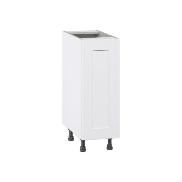 Jasmine Painted Warm White  Shaker Assembled Base Cabinet with a Full High Door (12 in. W x 34.5 in. H x 24 in. D)