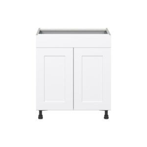 Jasmine Painted Warm White  Shaker Assembled Base Cabinet with 2  Doors and a Drawer (30 in. W x 34.5 in. H x 24 in. D)