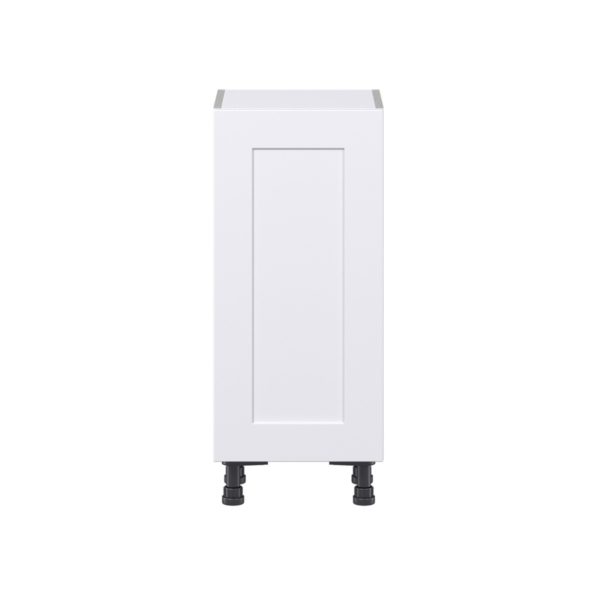 Jasmine Painted Warm White  Shaker Assembled Shallow Base Cabinet with a Full High Door and 3 Inner Drawers (15 in. W x 34.5 in. H x 14 in. D)