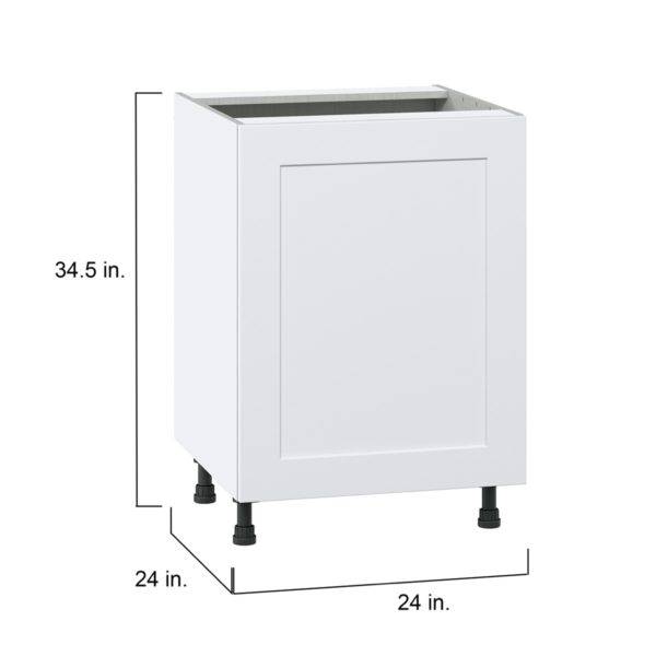 Jasmine Painted Warm White  Shaker Assembled Sink Base Cabinet with a Full High Door (24 in. W x 34.5 in. H x 24 in. D)