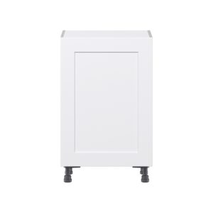 Jasmine Painted Warm White  Shaker Assembled Shallow Base Cabinet with a Full High Door and 3 Inner Drawers (18 in. W x 34.5 in. H x 14 in. D)