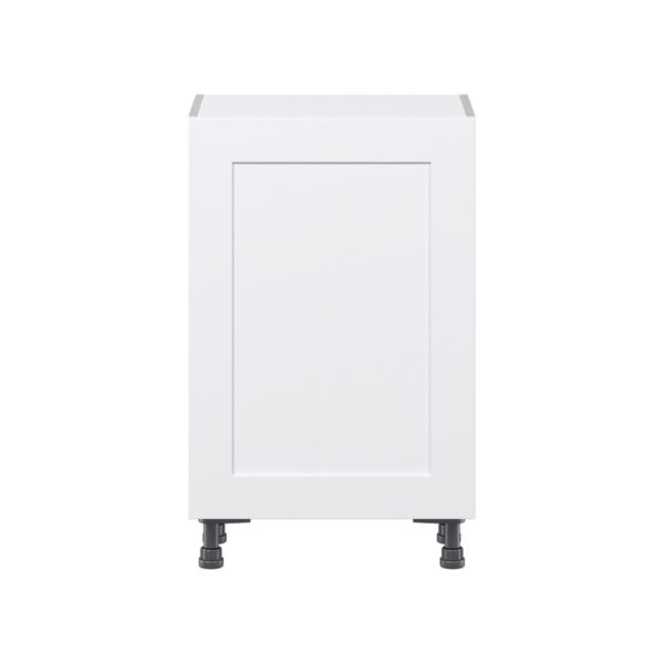 Jasmine Painted Warm White  Shaker Assembled Shallow Base Cabinet with a Full High Door and 3 Inner Drawers (18 in. W x 34.5 in. H x 14 in. D)