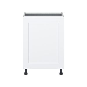 Jasmine Painted Warm White  Shaker Assembled Base Cabinet with a Full High Door (24 in. W x 34.5 in. H x 24 in. D)