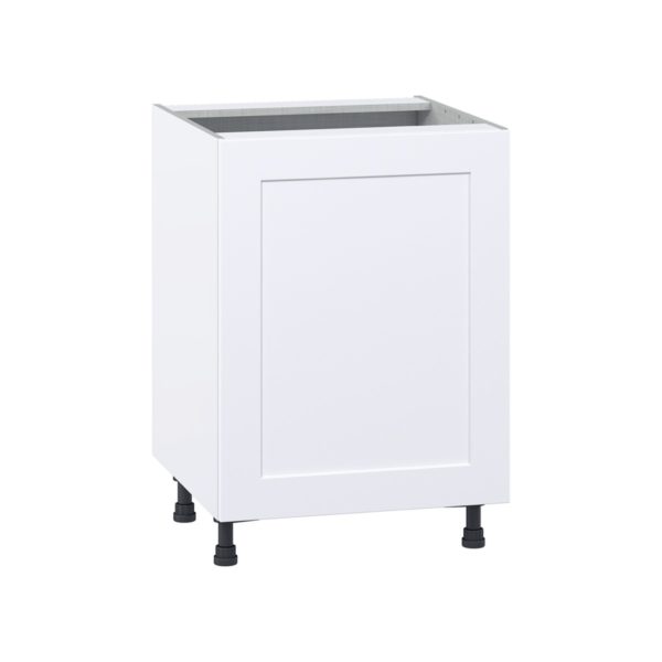 Jasmine Painted Warm White  Shaker Assembled Base Cabinet with a Full High Door (24 in. W x 34.5 in. H x 24 in. D)