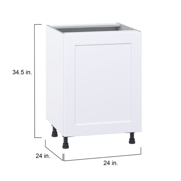 Jasmine Painted Warm White  Shaker Assembled Base Cabinet with a Full High Door (24 in. W x 34.5 in. H x 24 in. D)