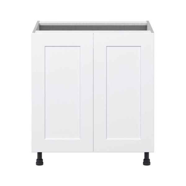 Jasmine Painted Warm White  Shaker Assembled Base Cabinet with 2 Full High Doors (36 in. W x 34.5 in. H x 24 in. D)