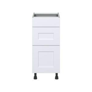 Jasmine Painted Warm White  Shaker Assembled Base Cabinet with 3 Drawers (15 in. W x 34.5 in. H x 24 in. D)