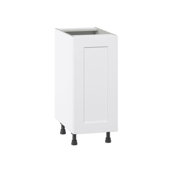 Jasmine Painted Warm White  Shaker Assembled Base Cabinet with a Full High Door and 3 Inner Drawers (15 in. W x 34.5 in. H x 24 in. D)