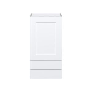 Jasmine Painted Warm White  Shaker Assembled Wall  Cabinet with a Door and Two 5 in. Drawers (18 in. W x 35 in. H x 14 in. D)