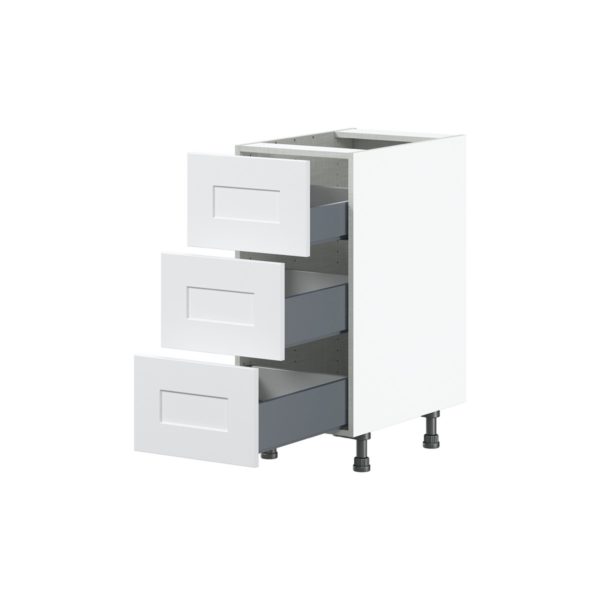 Jasmine Painted Warm White  Shaker Assembled Base Cabinet with Three 10 in. Drawers (15 in. W x 34.5 in. H x 24 in. D)