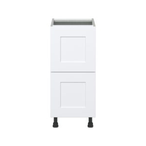 Jasmine Painted Warm White  Shaker Assembled Base Cabinet with 2 Drawers (15 in. W x 34.5 in. H x 24 in. D)