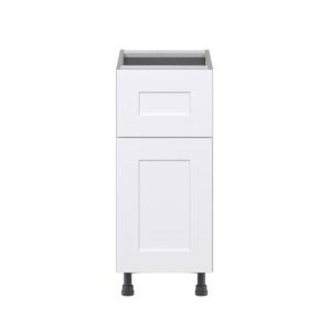 Jasmine Painted Warm White  Shaker Assembled Base Cabinet with 1 Door and 10 in. Drawer (15 in. W x 34.5 in. H x 24 in. D)