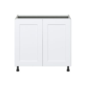 Jasmine Painted Warm White  Shaker Assembled Sink Base Cabinet with 2 Full High Doors (36 in. W x 34.5 in. H x 24 in. D)