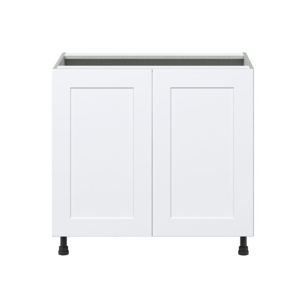 Jasmine Painted Warm White  Shaker Assembled Sink Base Cabinet with 2 Full High Doors (36 in. W x 34.5 in. H x 24 in. D)