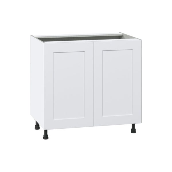 Jasmine Painted Warm White  Shaker Assembled Sink Base Cabinet with 2 Full High Doors (36 in. W x 34.5 in. H x 24 in. D)