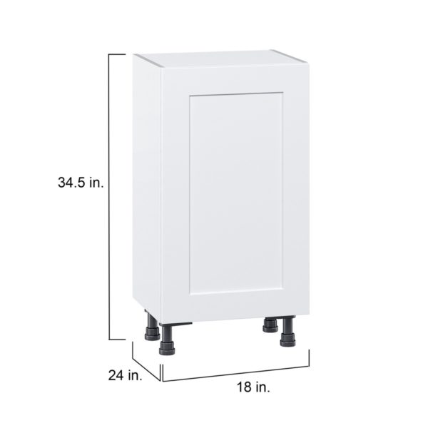 Jasmine Painted Warm White  Shaker Assembled Base Cabinet with a Full High Door and 3 Inner Drawers (18 in. W x 34.5 in. H x 24 in. D)