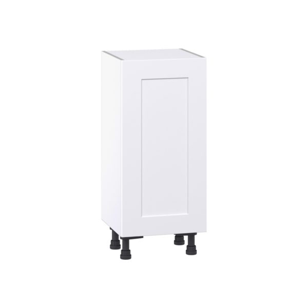 Jasmine Painted Warm White  Shaker Assembled Shallow Base Cabinet with a Full High Door (15 in. W x 34.5 in. H x 14 in. D)