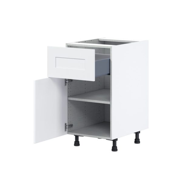 Jasmine Painted Warm White  Shaker Assembled Base Cabinet with 1 Door and 10 in. Drawer (18 in. W x 34.5 in. H x 24 in. D)