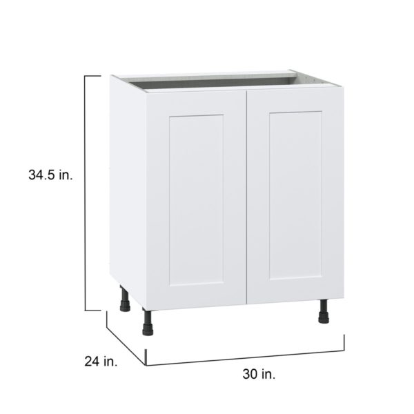 Jasmine Painted Warm White  Shaker Assembled Sink Base Cabinet with 2 Full High Doors (30 in. W x 34.5 in. H x 24 in.D)