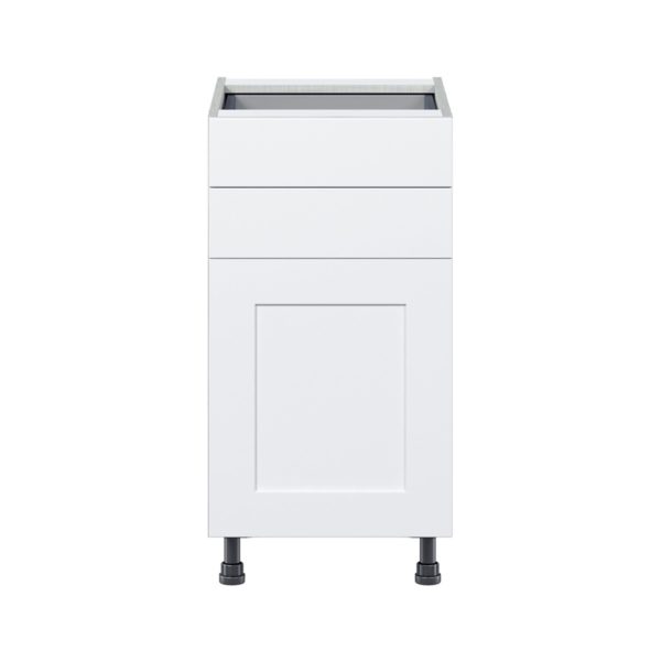 Jasmine Painted Warm White  Shaker Assembled Base Cabinet with 1 Door and Two 5 in. Drawers (18 in. W x 34.5 in. H x 24 in. D)