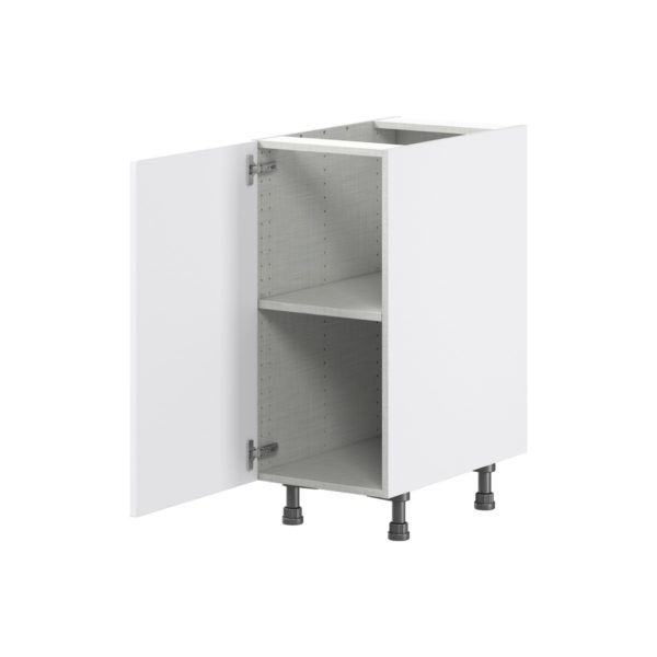 Jasmine Painted Warm White  Shaker Assembled Base Cabinet with a Full High Door (15 in. W x 34.5 in. H x 24 in. D)