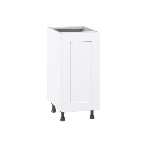 Jasmine Painted Warm White  Shaker Assembled Base Cabinet with a Full High Door (15 in. W x 34.5 in. H x 24 in. D)