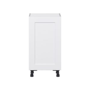 Jasmine Painted Warm White  Shaker Assembled Shallow Base Cabinet with a Full High Door(18 in. W x 34.5 in. H x 14 in. D)