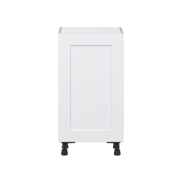 Jasmine Painted Warm White  Shaker Assembled Shallow Base Cabinet with a Full High Door(18 in. W x 34.5 in. H x 14 in. D)