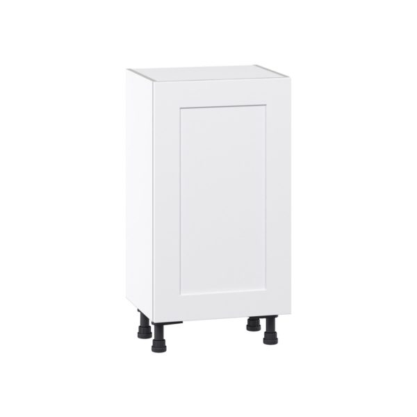 Jasmine Painted Warm White  Shaker Assembled Shallow Base Cabinet with a Full High Door(18 in. W x 34.5 in. H x 14 in. D)