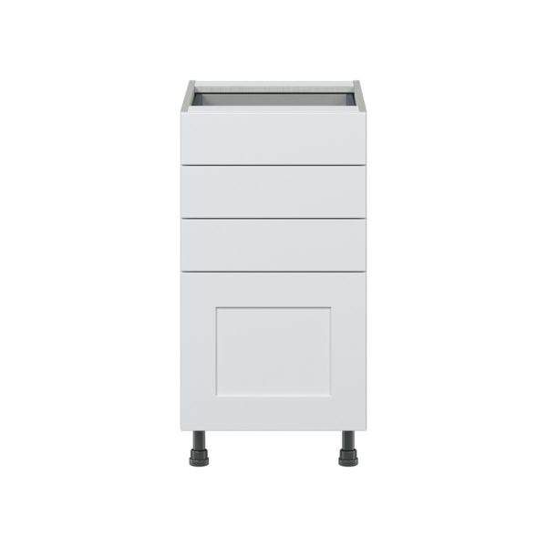 Jasmine Painted Warm White  Shaker Assembled Base Cabinet with 4 Drawers (18 in. W x 34.5 in. H x 24 in. D)