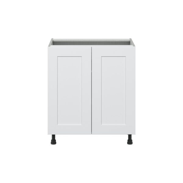 Jasmine Painted Warm White  Shaker Assembled Base Cabinet with 2 Full High Doors (30 in. W x 34.5 in. H x 24 in. D)