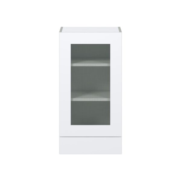 Jasmine Painted Warm White Assembled Wall  Cabinet with a Glass Door and a 5 in. Drawer (18 in. W x 35 in. H x 14 in. D)