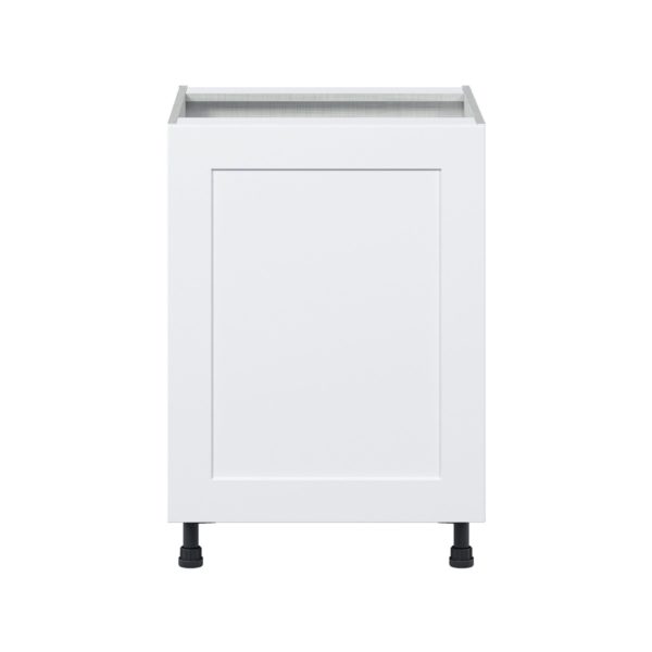 Jasmine Painted Warm White  Shaker Assembled Base Cabinet with a Full High Door and 3 Inner Drawers (24 in. W x 34.5 in. H x 24 in. D)