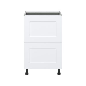 Jasmine Painted Warm White  Shaker Assembled Base Cabinet with 2 Drawers (24 in. W x 34.5 in. H x 24 in. D)