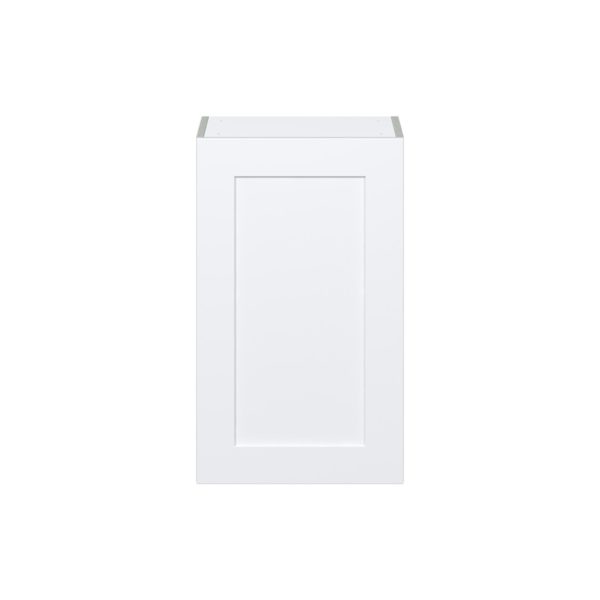 Jasmine Painted Warm White  Shaker Assembled Wall  Cabinet with Full high Door (18 in. W x 30 in. H x 14 in. D)