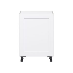 Jasmine Painted Warm White  Shaker Assembled Shallow Base Cabinet with a Full High Door (24 in. W x 34.5 in. H x 14 in. D)