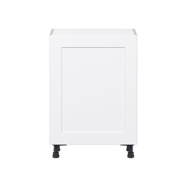 Jasmine Painted Warm White  Shaker Assembled Shallow Base Cabinet with a Full High Door (24 in. W x 34.5 in. H x 14 in. D)