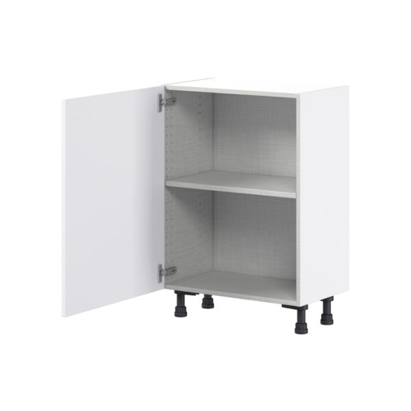 Jasmine Painted Warm White  Shaker Assembled Shallow Base Cabinet with a Full High Door (24 in. W x 34.5 in. H x 14 in. D)