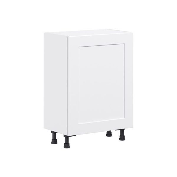 Jasmine Painted Warm White  Shaker Assembled Shallow Base Cabinet with a Full High Door (24 in. W x 34.5 in. H x 14 in. D)