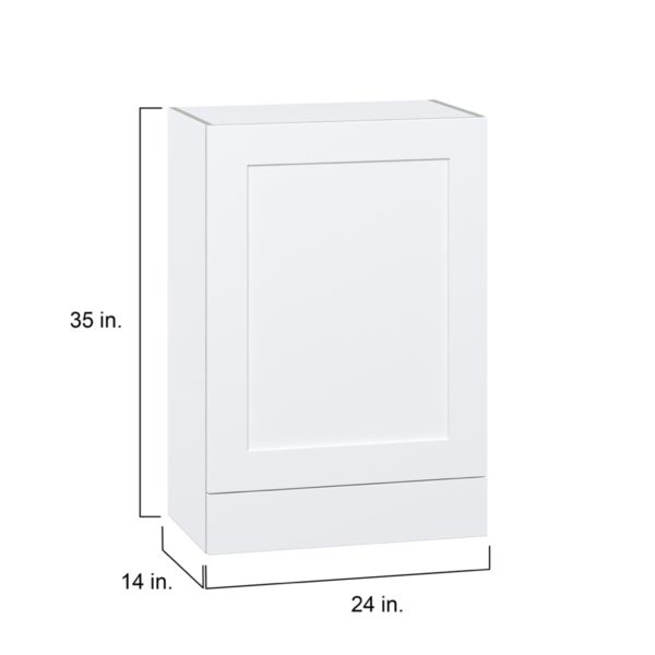 Jasmine Painted Warm White  Shaker Assembled Wall  Cabinet with a Door and a 5 in. Drawer (24 in. W x 35 in. H x 14 in. D)