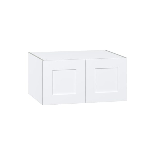 Jasmine Painted Warm White  Shaker Assembled Deep Wall Bridge Cabinet (30 in. W X 15 in. H X 24 in. D)