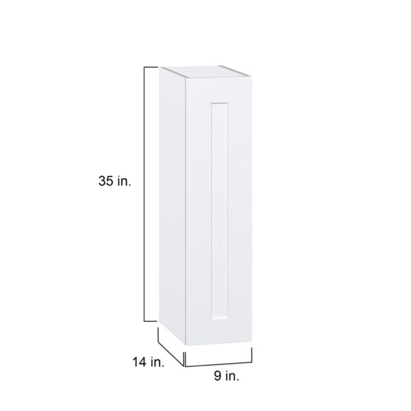 Jasmine Painted Warm White  Shaker Assembled Wall  Cabinet with Full High Door (9 in. W x 35 in. H x 14 in. D)